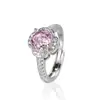 Novo Conjunto de Três Peças Amazon Seiko Corte Rosa Paralacha Zircônia Colar Brincos Femininos Anel Cor Tesouro Atacado