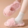 Pantuflas Peludas Transfronterizas Amazon Ins Otoño e Invierno Pantuflas Rizadas Abiertas Pantuflas de Algodón para Casa Pantuflas de Felpa para Mujer