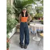 3938 # Jeans de pierna ancha con retazos azul retro para mujer, nuevos de primavera-verano, de cintura alta, que cubren la cadera, pantalones rectos adelgazantes
