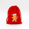 Fornecimento Direto Transfronteiriço Grande Saco Vermelho de Veludo de Natal Saco para Embalagem de Presente de Joias Saco de Presente para Doces de Maçã do Papai Noel