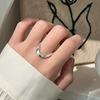 Anillo de Ola Irregular en Forma de V para Mujer, Diseño de Nicho Minimalista y Discreto, Anillo Abierto Sencillo y de Lujo Ligero para Dedo Índice