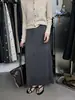 Falda Midi de Punto de Lana con Abertura Trasera Otoño/Invierno 2026 para Mujer Cintura Elástica Cordón Corte Recto