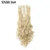 Atacado Transfronteiriço Extensões de Cabelo Clip-In Europeias e Americanas Conjunto de 12 Peças Cabelo Longo Cacheado Onda Grande Fibra Sintética Conjunto de Extensões de Cabelo Femininas