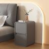Mesa de Noche Estilo Crema Multifuncional Huella Dactilar Gabinete Pequeño Gabinete de Almacenamiento Pequeño y Simple Mesa de Noche Lujo Ligero y de Alta Gama