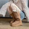 Primeiro Encontro Temporada 2026 Novas Botas de Neve com Solado Grosso para Mulheres Decoração com Fivela de Couro Botas Quentes de Cano Médio Inverno Espessadas com Plus Fleece