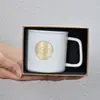 Caneca com selo de cobre Caneca de cerâmica coreana Caneca de café para casal Caneca para beber no escritório e em casa Caneca para chá da tarde Caneca de Leite