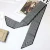 Lenço de Seda Pequeno Estilo Coreano de Alta Qualidade com Padrão de Castanha Preto Lenço Profissional Fita de Cabelo Decoração de Bolsa Amarrada Moda Feminina