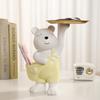 Bolso urso chave de entrada armazenamento decoração creme estilo sala de estar bandeja rack de armazenamento movendo nova casa casa aquecimento presente