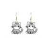 Aretes Divertidos Transfronterizos de Gatito Lindo de Dibujos Animados Aretes Creativos Atmosféricos Aretes de Animales Japoneses y Coreanos Venta al por Mayor Europea y Americana
