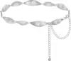 Cadena de Cintura de Mariposa Metálica Transfronteriza Cadena de Perlas Plateadas Decoración Versátil para Faldas de Alta Gama para Mujer Retro Europeo y Americano
