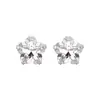 Brincos de Prata Esterlina S925 Coração Mini Simples com Zircônia para Mulheres Unicidade Alto Padrão Flor Estrela Geométrico Versátil Tarraxas de Cartilagem