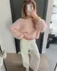 Suéter de Color Sólido Holgado Transfronterizo Europeo y Americano para Mujer, Pulóver Casual de Manga Larga con un Hombro al Descubierto para el Trabajo, Estilo Ins