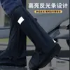 Cobre-sapatos impermeáveis, galochas, antiderrapantes, espessados, resistentes ao desgaste, galochas de cano alto masculinas para outono e inverno, sapatos impermeáveis para mulheres, adequados para ciclismo e caminhada