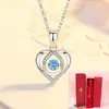 Collar Inteligente para Mujer Red Corazón Palpitante Cadena para Clavícula Regalo de Tanabata Día de San Valentín para Novia y Esposa