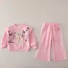Conjunto de Sudadera con Estampado Digital Deportivo de Moda para Niñas Otoño Lazo Ropa para Bebés Niños Pequeños Estilosa Venta al por Mayor