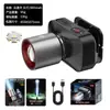 Faro Láser Blanco Ultra Brillante Transfronterizo Zoom Telescópico Recargable Exterior Larga Duración para Ciclismo Nocturno Montado en la Cabeza Faro para Pesca