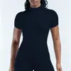 Conjunto de yoga para mujer transfronterizo, alta elasticidad, secado rápido, ajuste ceñido, ropa deportiva para fitness, conjunto de dos piezas de manga corta y shorts