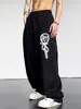 Calça longa casual de verão da Amazon para homens, tendência hip-hop, estilo high street, corte solto, nicho, perna reta, versátil, atacado