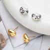 Celebridad en línea diseño de nicho aretes pequeños de frijol dorado oreja brillante estilo frío minimalista estilo coreano aretes en stock venta al por mayor entrega de una sola pieza