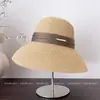 Sombrero de Paja Tejida Elegante Estilo Francés con Lazo Plegado para Salidas, Protección Solar, Sombrero Tipo Cubo con Estilo, Sombrero de Pescador Versátil