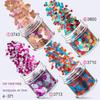 Roxo Rosa 12 Cor Misto Nail Art Conjunto de Lantejoulas Nail Art Joias Glitter Pó Fatia Gradiente Laser Pó