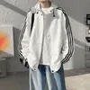 Chaqueta de rayas transfronteriza, nueva colección primavera/otoño 2026, estilo coreano, holgada y cómoda, diseño de tres rayas, adecuada para estudiantes, unisex