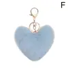 Llavero de Bola de Peluche Arcoíris Llavero con Borla en Forma de Corazón Grande para Mujeres Colgante para Coche Bolso Joyería de Moda