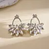 Brincos de Tarraxa Redondos com Franjas Cravejados de Diamantes de Prata Europeus e Americanos Cruzados Estilo Francês de Luxo Leve Brincos de Design de Nicho Acessórios de Brincos Atacado