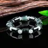 Pulseira Autêntica de Jade Grau A com Contas de Flor Flutuante Exclusivo Pingente de Jade para Homens e Mulheres Nova Joia com Pingente de Jade Atacado de Jade