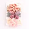 Diadema Nueva para Bebé Juego de Tres Piezas Diadema de Nylon para Bebé Linda Flor Elástica Accesorios para el Cabello de Niñas Set