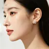 Serie de Pendientes de Siete Días Pendientes de Cruz Aguja de Plata S925 Estilo Nuevo Incrustados de Diamantes Moda Nicho Lujo Ligero Pendientes Pequeños y Lindos
