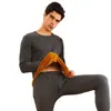 Novo Conjunto de Roupa Íntima Térmica com Forro de Lã Dourada para Homens, Roupas de Outono, Calças Longas, Roupas Quentes de Inverno para Adolescentes 2023