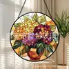 Adornos de vidrio de hortensias de tonos cálidos transfronterizos, decoraciones colgantes coloridas para el hogar, decoraciones para ventanas y atrapasoles para el jardín
