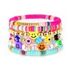 Pulseira de Cerâmica Macia Nova Cor Transfronteiriça Conjunto de Pulseiras Girassol Sorridente Carta Pérola Amor Pulseira Multicamadas