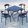 Juego de Plástico para Reuniones de Ocio al Aire Libre con Mesa Redonda Pequeña y Sillas para Balcón, Popular en Cafeterías de Té de Leche de Moda, Mesa de Comedor Simple para Uso al Aire Libre