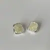 Brincos Geométricos Quadrados de Cristal Cluster de Diamante Triturado Gelo-Claro para Mulheres, Simples e Sofisticados, Estilosos e Modernos, Brincos Versáteis