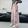 Pantalones de Primavera para Niñas 2025 Nuevos Elegantes de Pierna Ancha para Niños Mayores, Pantalones Deportivos Casuales tipo Jogger para Niños