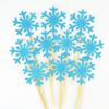 Cartão de Bolo Floco de Neve Bandeira de Bolo Gelo e Neve Cartão de Bolo de Aniversário Cartão Decorativo para Assar Bolo Pacote com 10