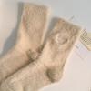Calcetines de media caña de terciopelo de visón sintético para mujer, invierno, gruesos, cálidos, calcetines de piso para mujer, calcetines de felpa color Maillard, calcetines de toalla