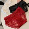 Calcinhas de Algodão com Renda de Gaze Estilo Francês Românticas para Meninas Doce Confortável Cavas Altas para Mulheres