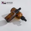 Botella de Aceite Esencial Marrón de 30 ml, Botella Dosificadora Cosmética, Botella de Vidrio para Loción de 50 ml, Botella Gotero de Plástico con Punta de 10 ml