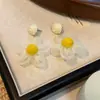Aretes de Rafia Nuevos de Colores Dopamina Borla Flor Frescos Dulces Moda Aretes de Botón Adornos para Orejas Accesorios