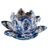 Venta al por mayor de fábrica Popular transfronterizo Flor de loto de cristal Templo Buda Lámpara de loto Artesanía de cristal Adornos de cristal para coche