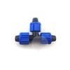Fabricante en stock riego por goteo con accesorios de tubería de bloqueo de tapa azul Tubería PE bloqueo de tubería de riego por goteo bloqueo de derivación de tres vías