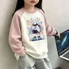 Sudadera de Dibujos Animados para Niños 2026 Otoño/Invierno Nuevo Estilo Sudadera de Algodón con Cuello Solapa para Niñas Pulóver Moderno Camiseta Básica para Niños Mayores