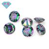 Piedra redonda de circón de siete colores con doble agujero y gema Huagang, venta al por mayor, Wuzhou AAA Hao, joyería de imitación de diamante