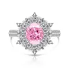 Transmisión en Vivo Venta Caliente Piedra Preciosa de Colores Diamante de Alto Carbono Bolsa de Flor Anillo Incrustado con Corte Flor de Hielo Super Brillante Anillo de Zirconia Joyería Envío Directo