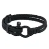 Pulseira Masculina Trançada Nova Moda Europeia e Americana Cruzada Fivela Simples Casual de Ferradura Pulseira Trançada de Couro Ajustável