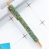 Bolígrafo de prensa con polvo de oro suministro puntual bolígrafo de tinta para chica estudiante bolígrafo de metal creativo rotulación bolígrafo de regalo publicitario venta al por mayor