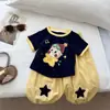 Conjunto de duas peças de calça de manga curta anti-mosquitos para crianças para meninas, novo conjunto estiloso de verão 2026 para meninas pequenas e bebês
